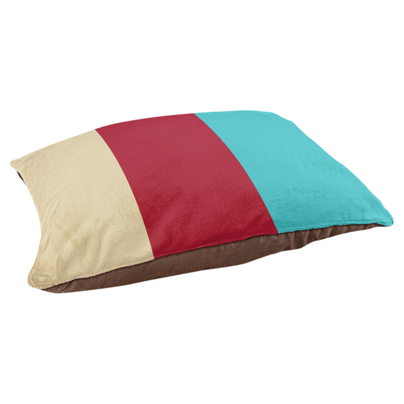 Coussin Arizona, Très grand (l 50 po x P 40 po x H 17 po), Sable de Sonora / rouge Sedona / bleu sarcelle
