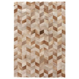 Natural Hide Hand Woven Cowhide Chevron Area Rug