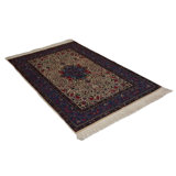 Canvello Hand Made Traditional Medallion Sino Kerman Rug - 4'0'' X 6'0''