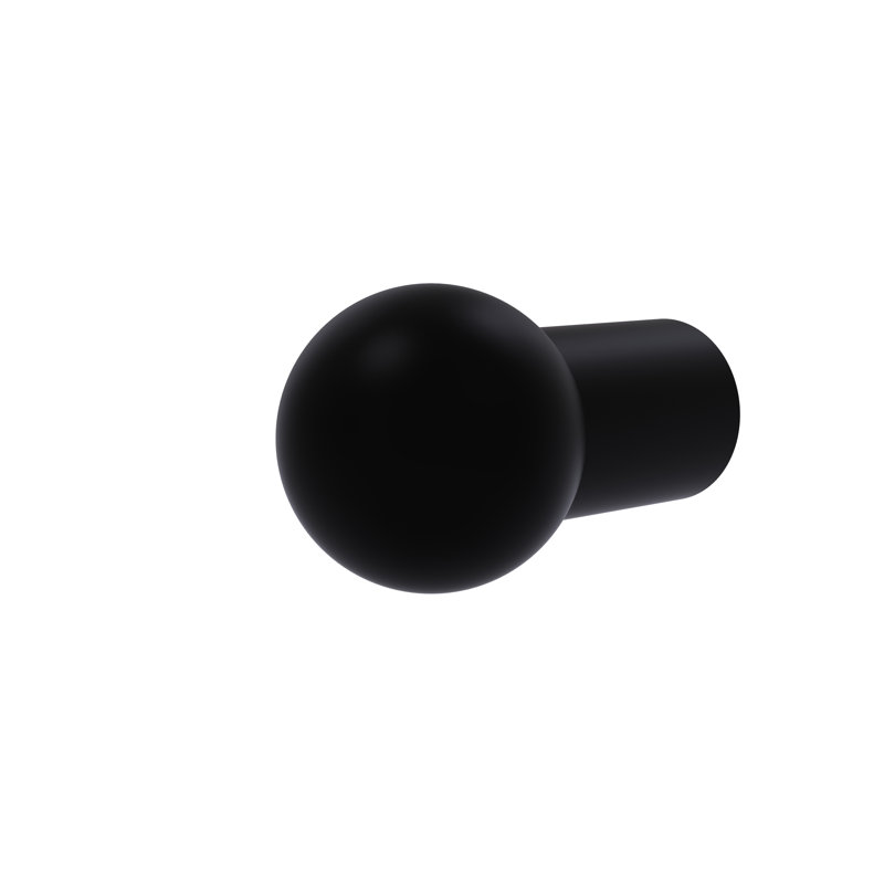 Poignée ronde de 1 diamètre, Noir mat