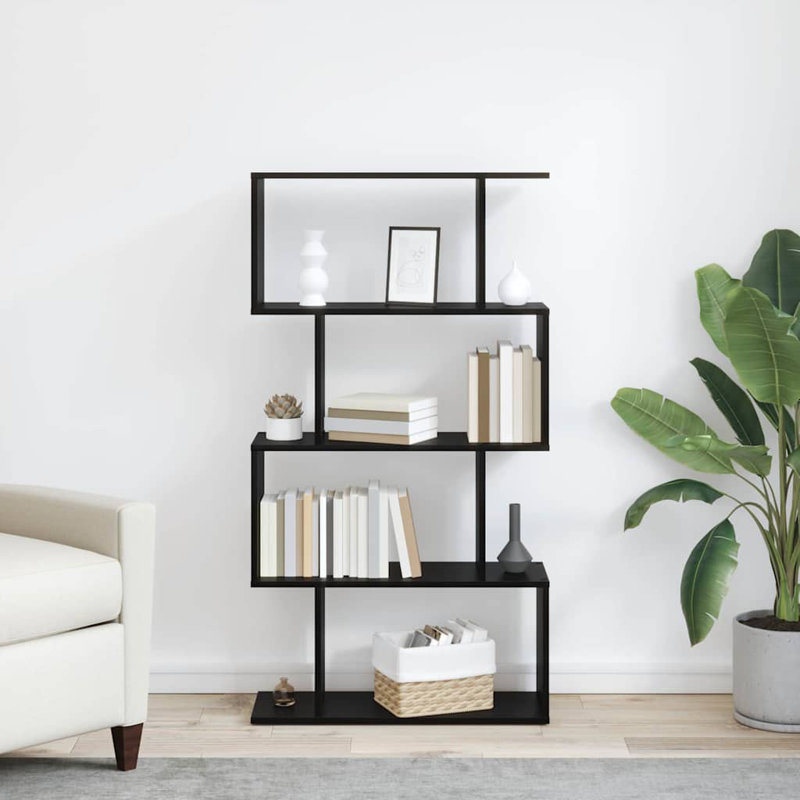Book Cabinet Engineered Wood Bookcase Modern Bookshelf Rectangular, (4 Shelves) 129cm H x 70cm W x 24cm D