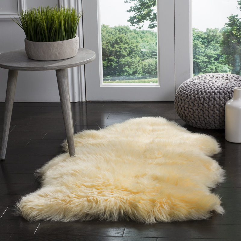 Tapis en peau de mouton champagne 121, Rectangle 2 pi x 3 pi