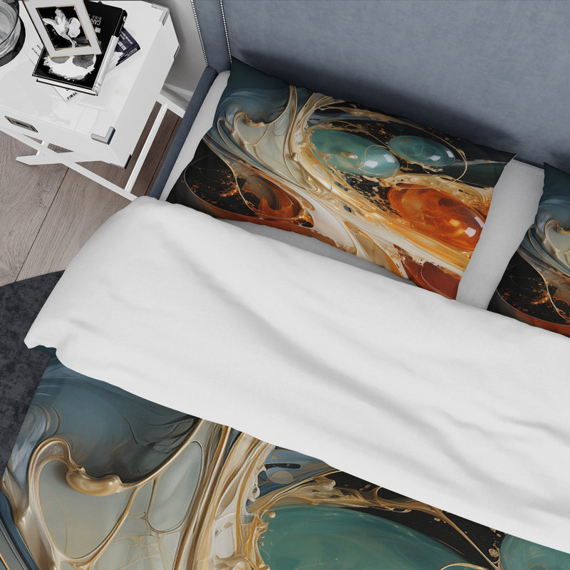 Ensemble de housse de couette White Abstract, Housse de couette pour grand lit