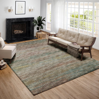 Tapis contemporain multicolore délavé 3 po x 5 po