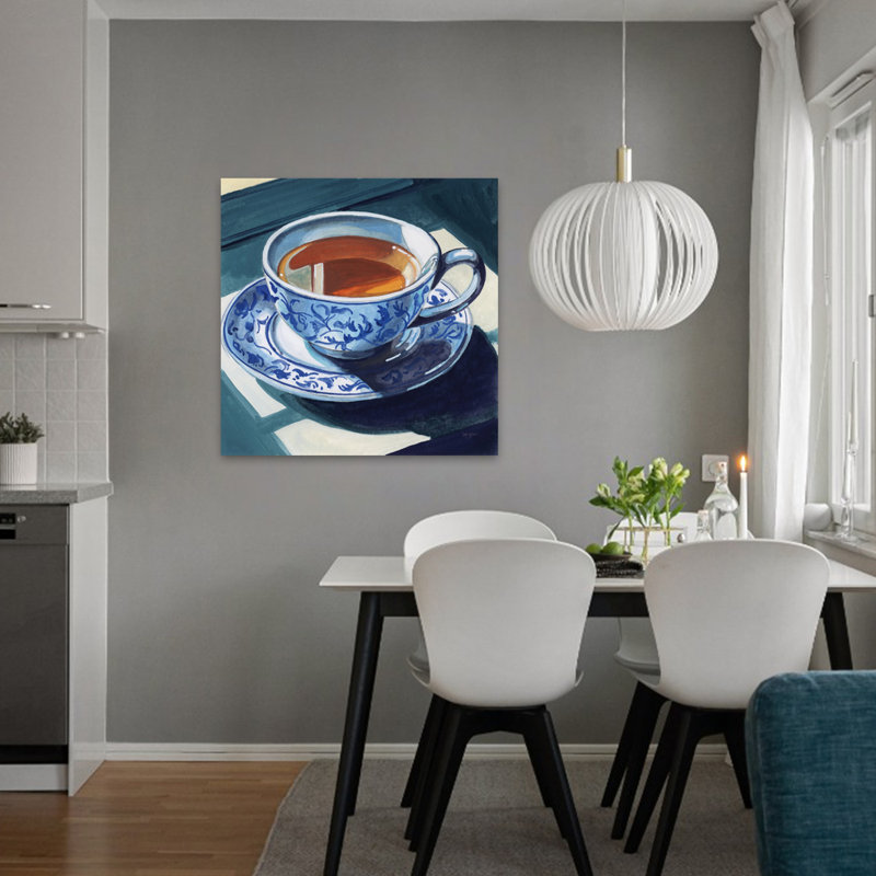 Chinoiserie Tea Time, art contemporain, H 32 po x l 32 po