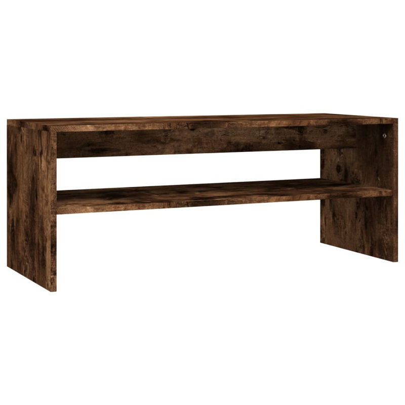 Engineered wood Frame Single Coffee Table with Storage, Smoked Oak