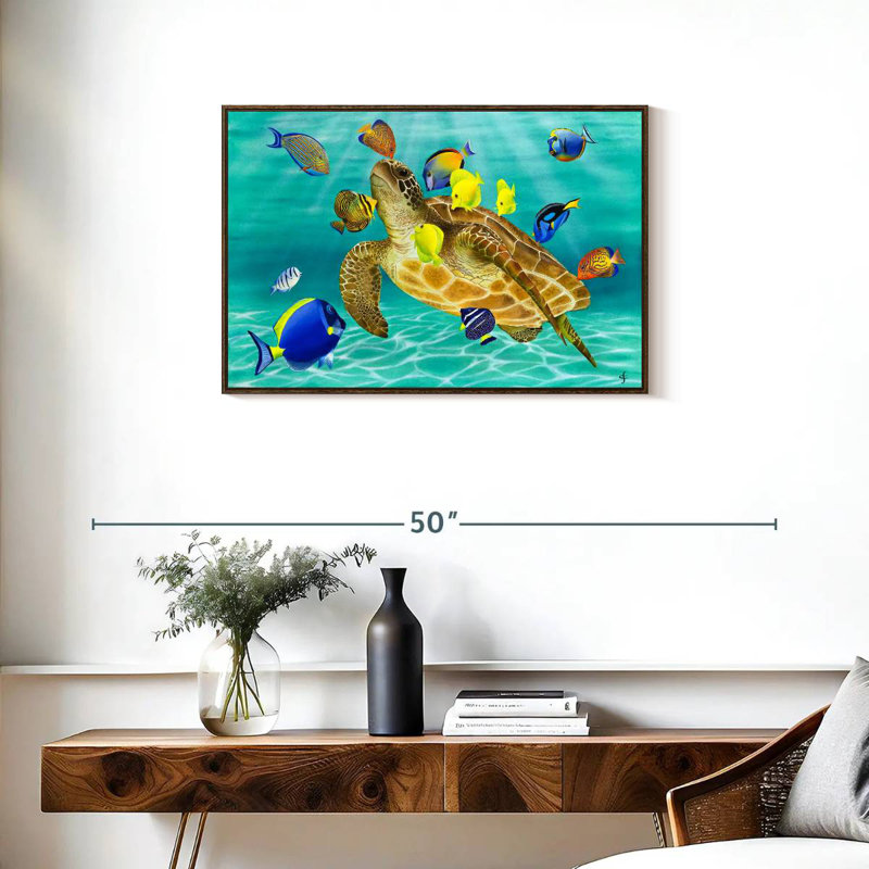 Kiss Kiss, Cadre flottant en noyer, 31 po x 21 po