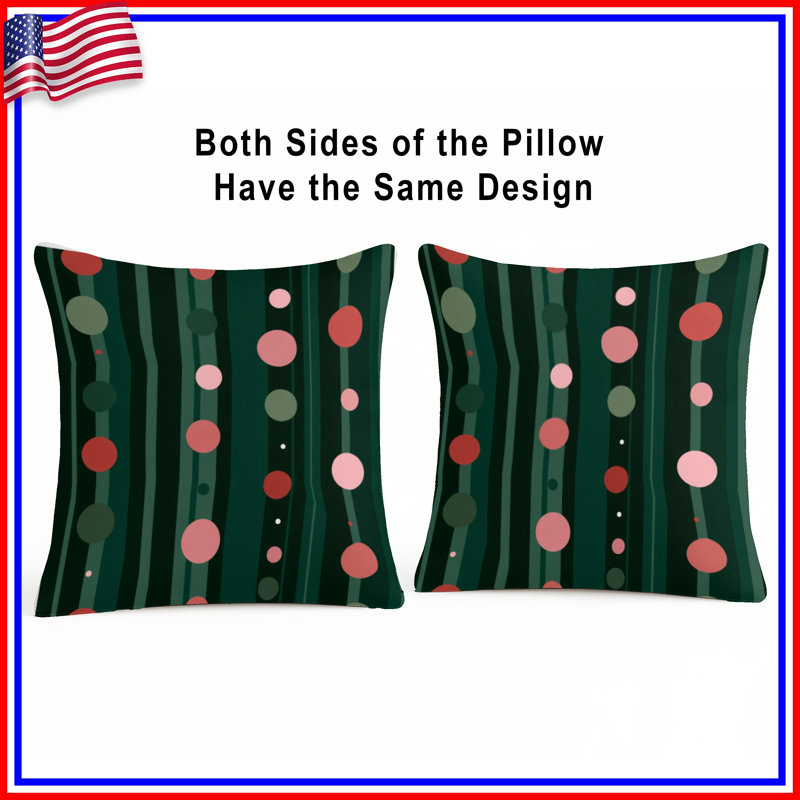 Polka Dots Throw Pillow, Pattern Double Sided Pillows, 16 x 16 inches