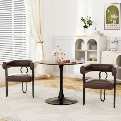 Round dining table Set and 2 Dining Chairs