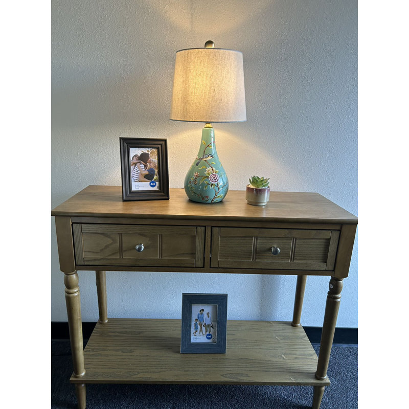 Ceramic Table Lamp Birds Flowers Blue LED Bulb Included For Living Room Bedroom Bedside 10"W*10"D*20"H