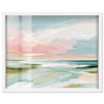 «Misty Shoreline Dream II Shadowbox Print Coastal Art» par Art Remedy
