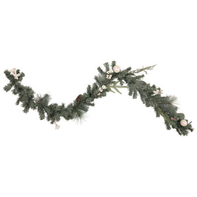 6' x 12"" Pre-Lit Decorated Pine Artificial Christmas Garland Warm White LED Lights -  Northlight Seasonal, NORTHLIGHT S92641