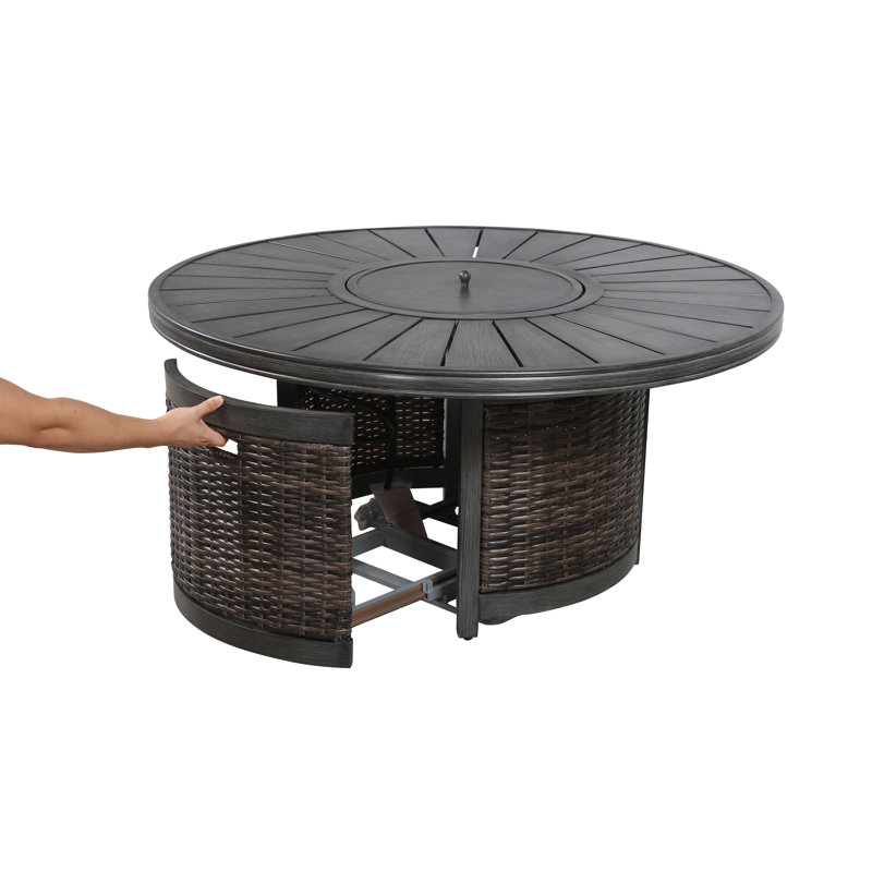 Ensemble de conversation pour 4 personnes avec coussins Motsinger