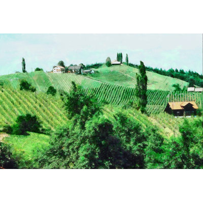 Painted Green Tuscan Hills - Wrapped Canvas Art Prints