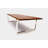 Gax Walnut Rectangular Solid Wood Top with Stainless Steel Base Dining Table-14369490-7084760