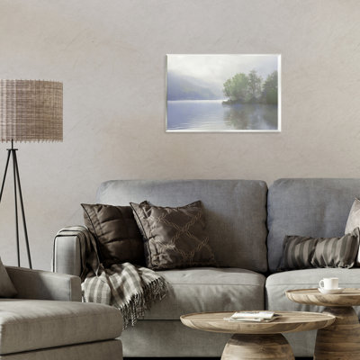 «Misty Morning Lake Landscape», plaque murale par Gina Kelly