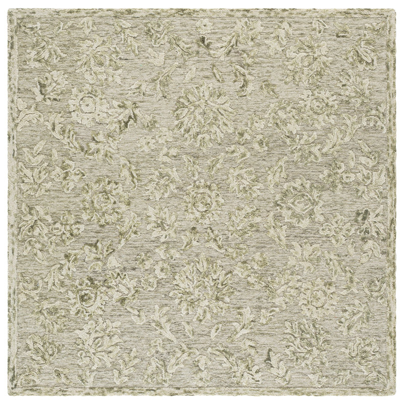 Blossom Hand Tufted Wool;Cotton Solid Color Indoor Rug, 6'-0" x 6'-0" Square