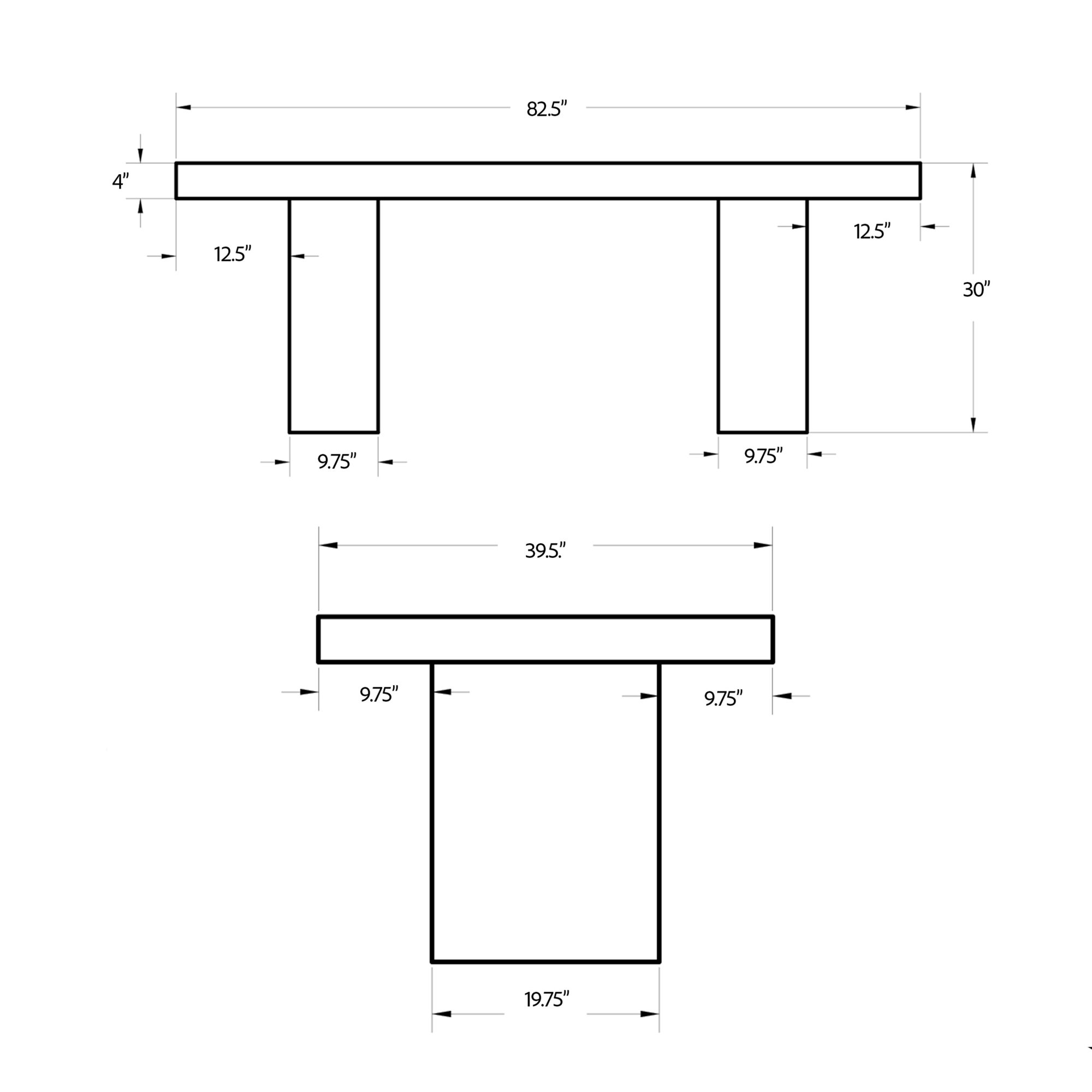 Kareen Pedestal Dining Table, Standard Table (30.5" Height), 82.75" L x 39.25" W, Ivory Terrazo