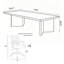 Table de conférence en bois massif avec 8 chaises ergonomiques en filet - Ensemble de salle de réunion moderne-562161414-562161405