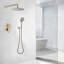 Système de douche en nickel brossé, ensemble de robinet de douche 10 pouces avec pomme de douche à pluie haute pression et ensemble de douche à main à effet pluie-93657922