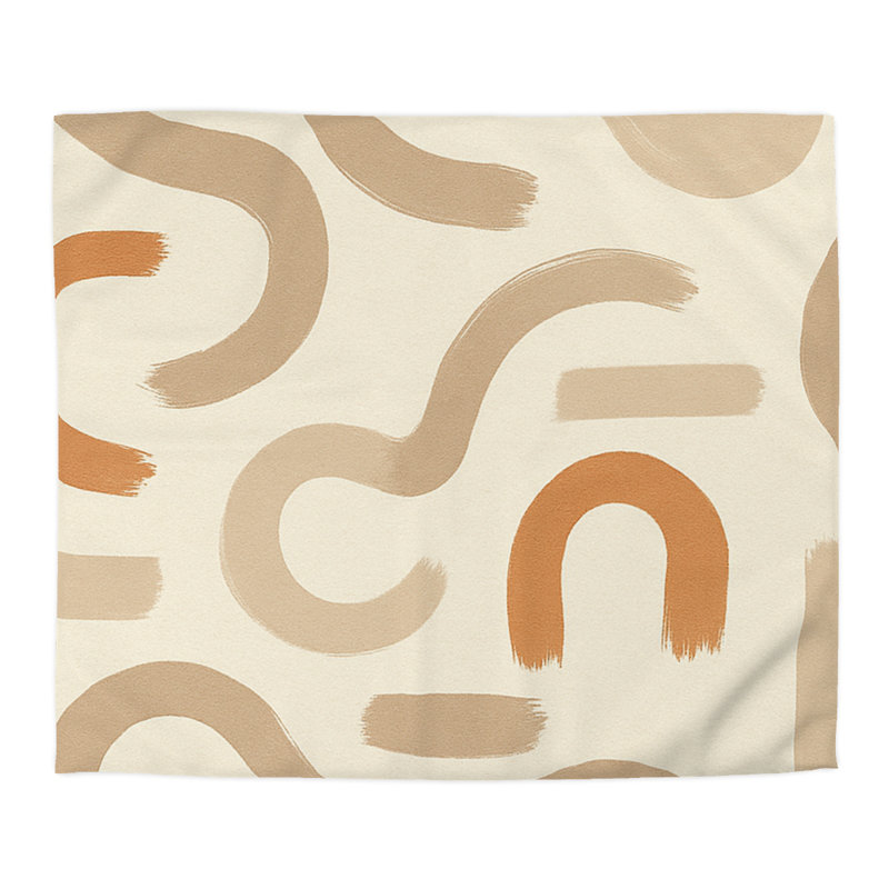 Microfiber Duvet Cover Boho Style, Design 73, Cream, King Duvet Cover