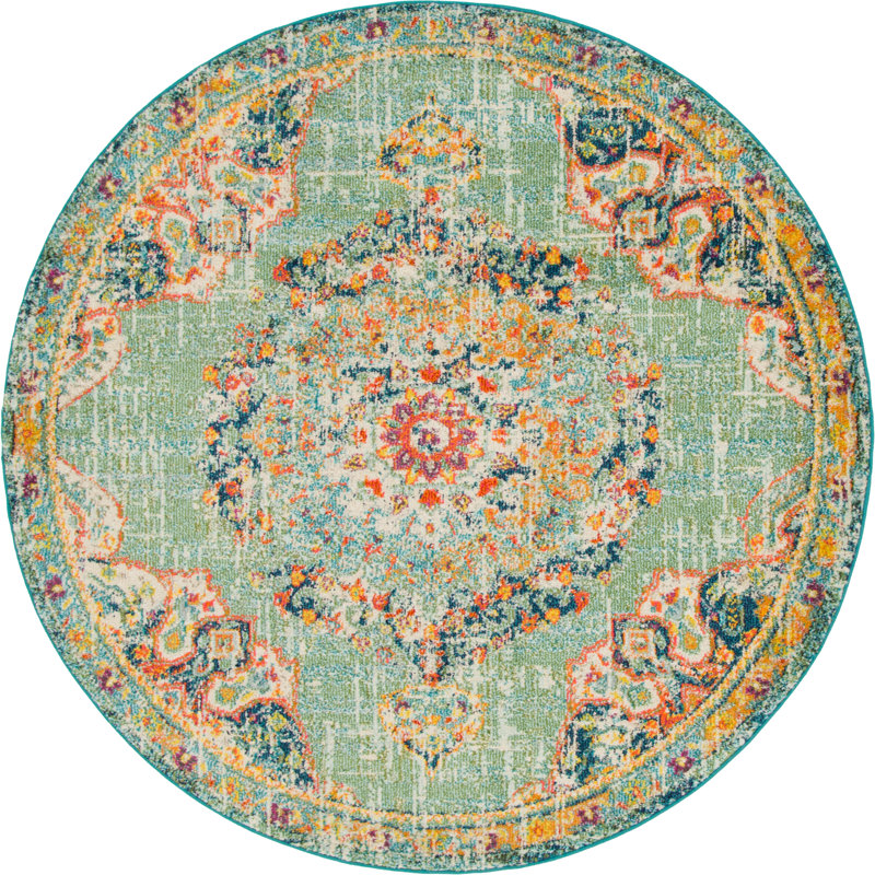 Ernst Green/Orange Rug, Round 183cm