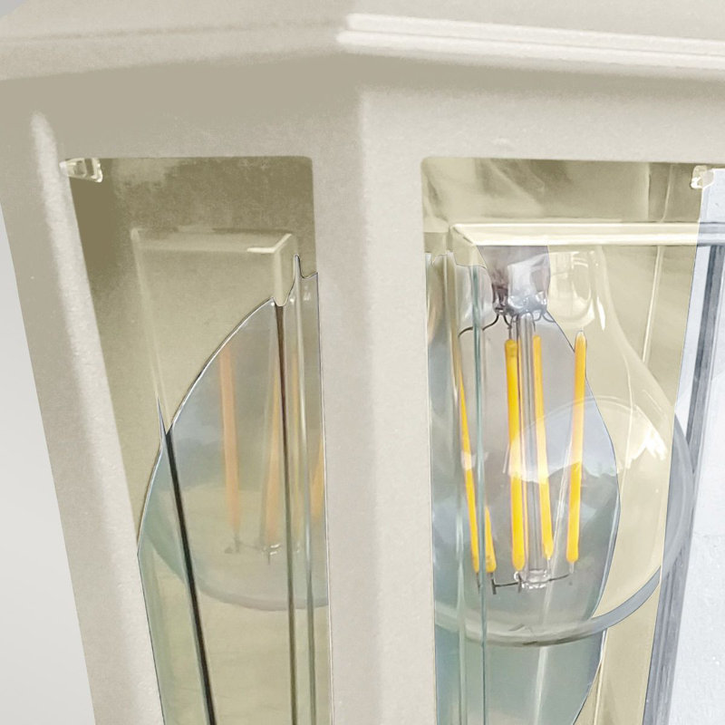 Angenita 32.5cm H Clear Glass Outdoor Wall Lantern, Cream