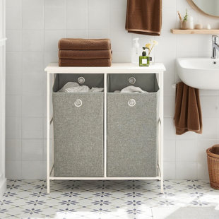 Bathroom Laundry Hamper Basket with Shelf