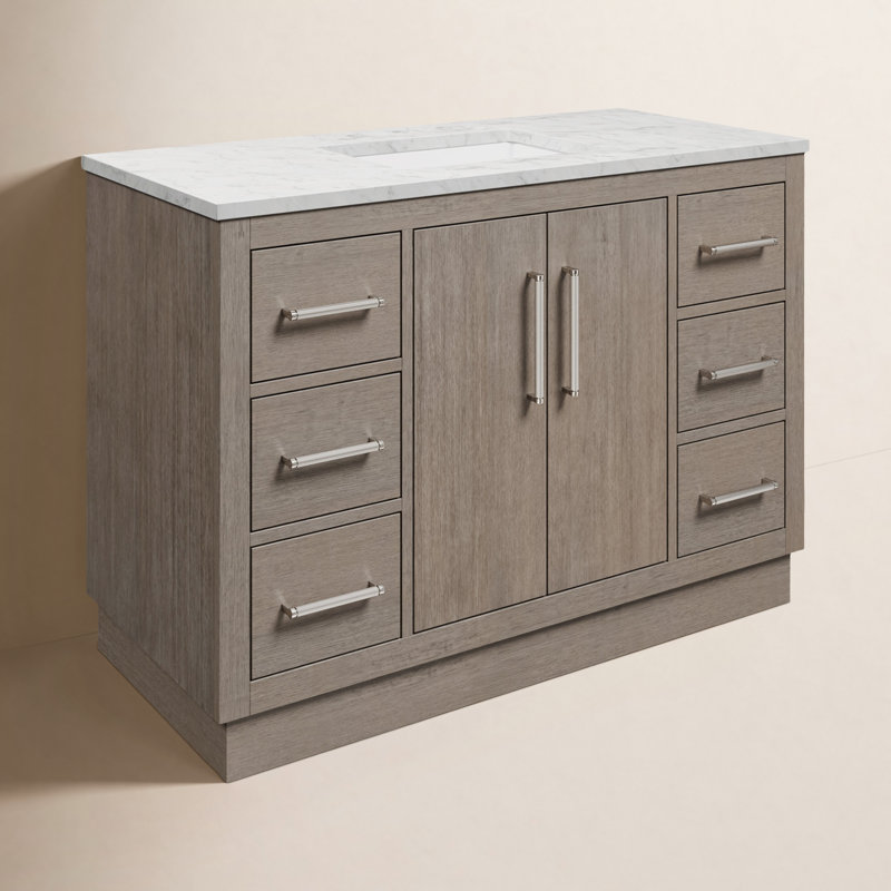 Ensemble de meuble-lavabo simple 48 po Kamila, Chrome