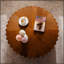 Table basse ronde ronde à tambour, centre circulaire Mid-Century avec piédestal robuste pour divers espaces de vie-574000130