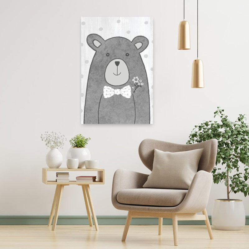 Petit ours fantaisiste, art contemporain, H 36 po x l 24 po