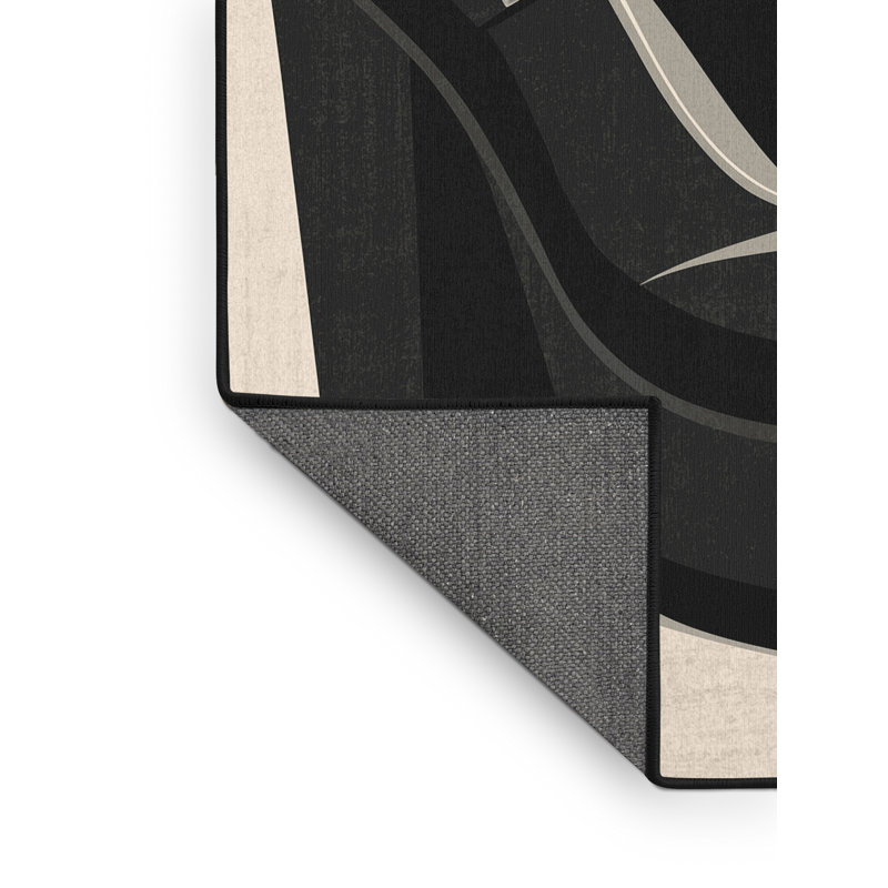Tapis gris doux et moelleux à motif géométrique rétro Morton, 2 x 3