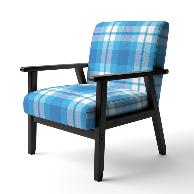 Fauteuil d'appoint rembourré à motif Blue Tartan