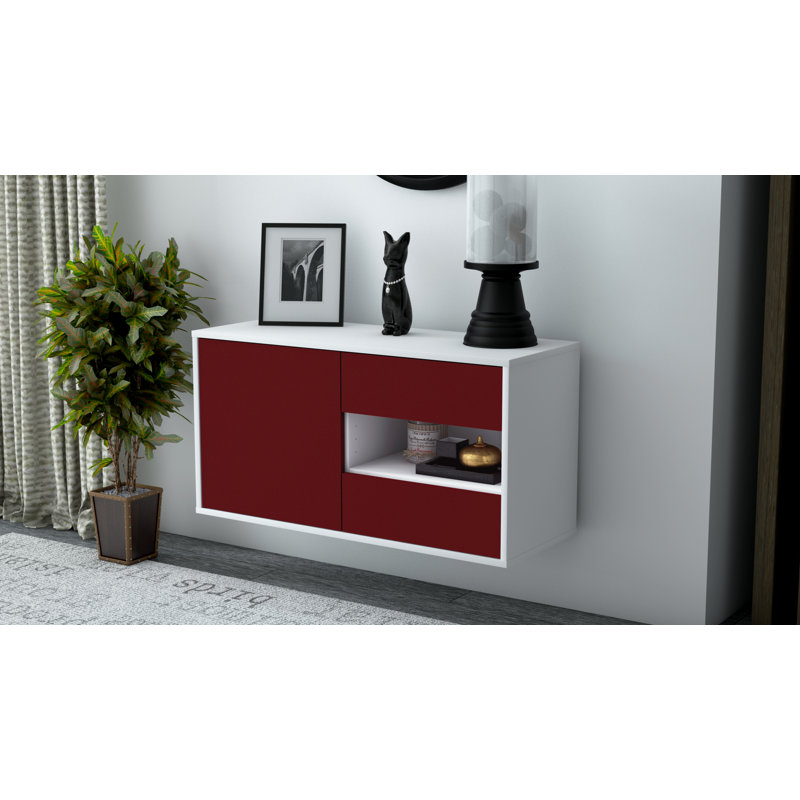 Marling TV Stand, Black/Red