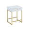 Coleen White & Brass Finish Accent Table