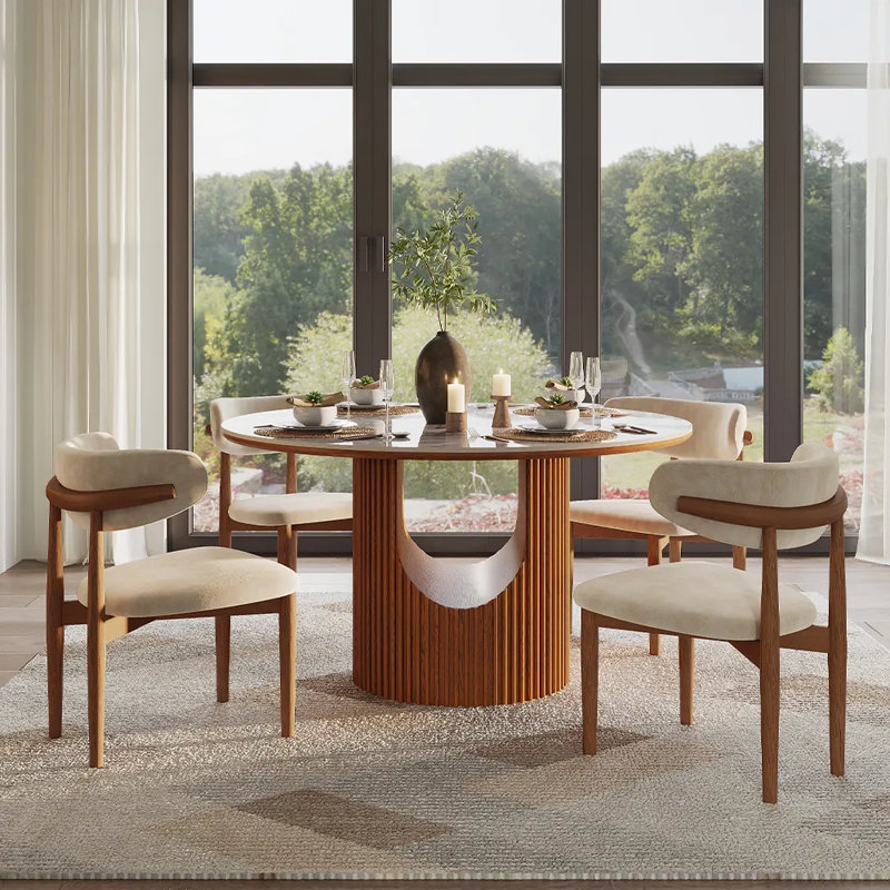 Table de salle à manger Mid-Century, Pandora, H 30 po x L 47 po x l 47 po