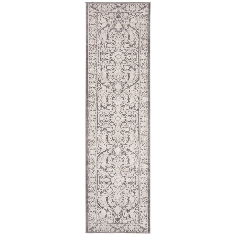 Calidia Oriental Dark Gray/Cream Area Rug, Runner 2'3" x 6'