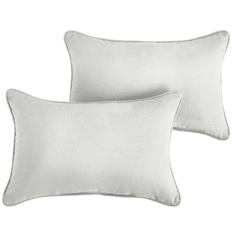 Outdoor Reversible Throw Pillow, Blush, 12"H x 24"W, Rectangular