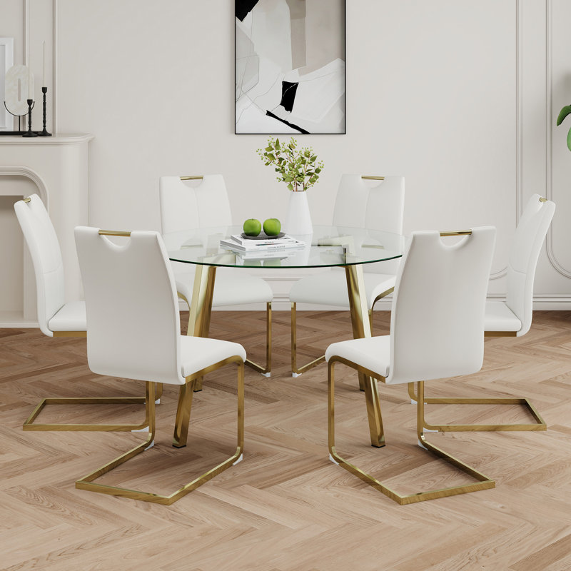 Table ronde en verre de style moderne