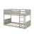 Twin Over Twin Floor Bunk Bed With Panelled Headboard And Footboard-72714618
