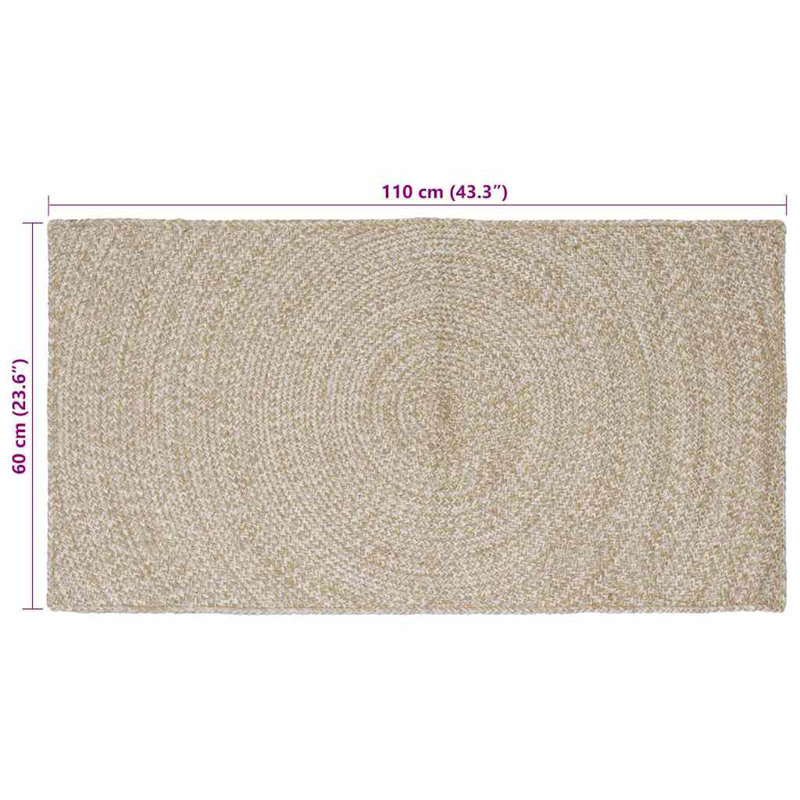 Solid Colour Standard Area Rug, Rectangle 60 x 110 cm