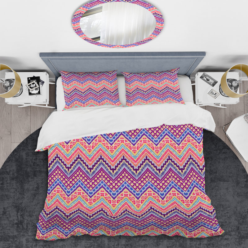 Ensemble de housse de couette en microfibre rose / mauve 3 pièces