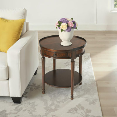 Table d'appoint ronde 1 tiroir Aleix