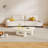 46.45" Modern Centre Table, Irregular Cream White Cloud Coffee Table with 3 Legs
