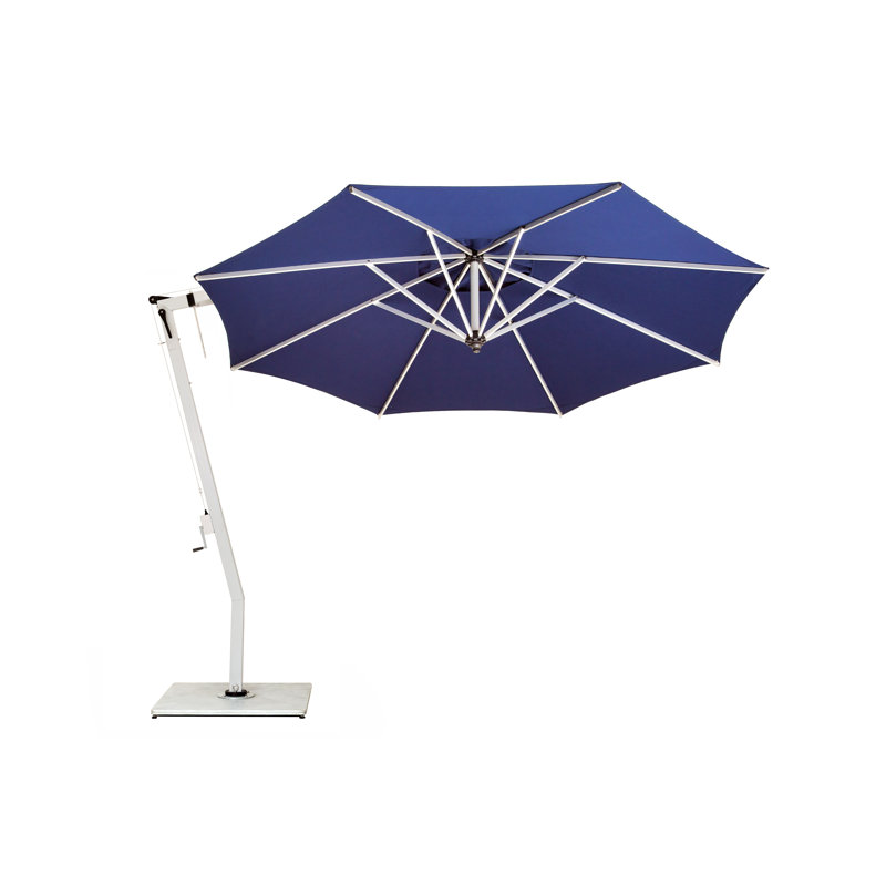 Picollo 10.5' Round Cantilever Umbrella, Double Stack Metal Plate, Lemon