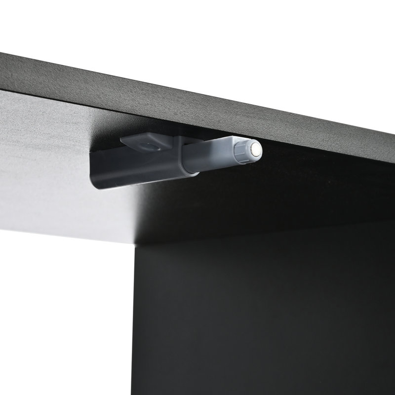 Meuble télé pour téléviseur de 95 po, noir, avec console média fonctionnelle, portes en verre trempé cannelé et éclairage à DEL avec éclairage de salon, console de divertissement jusqu'à téléviseur