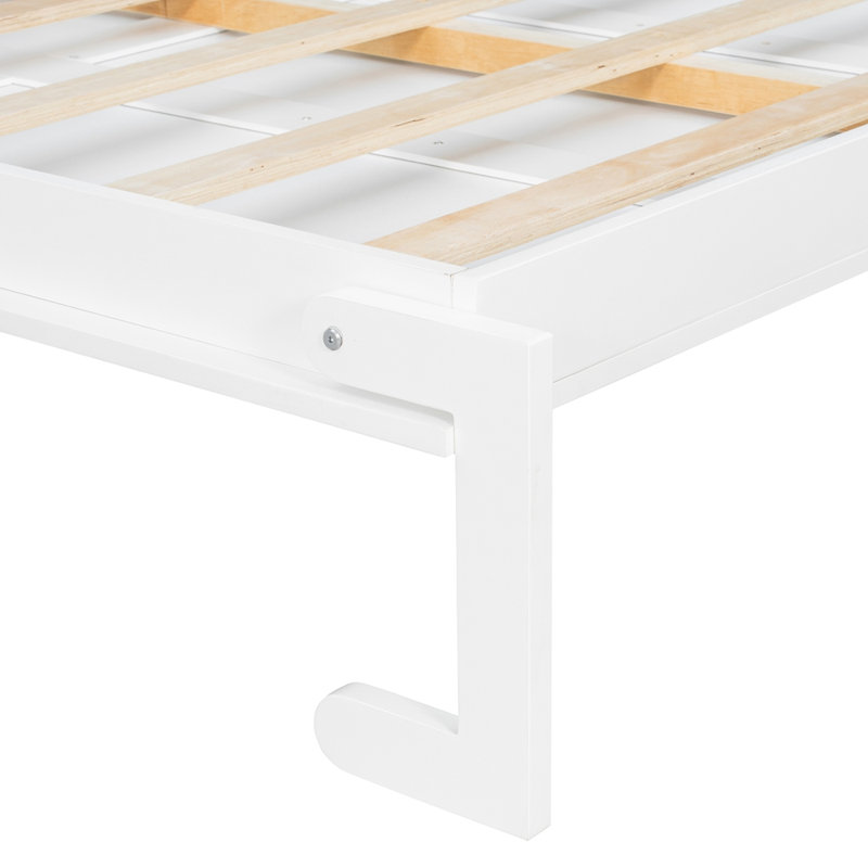 Lit escamotable mural avec tablettes Murphy, Blanc, Grand lit