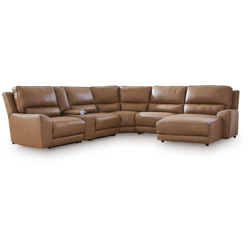 Posey 6-Piece Power Reclining Sectional With Chaise, Left Hand Facing