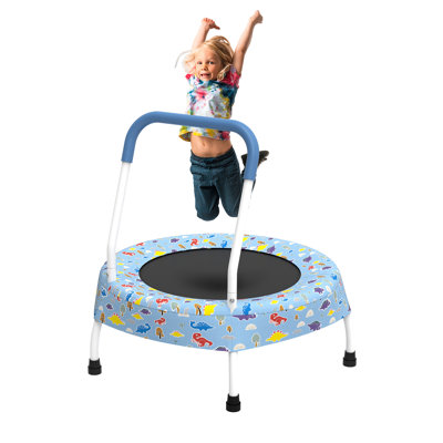 Trampoline 28 pouces pour tout-petits pour enfants de 1 an et plus avec poignée, cadeaux pour bébé pour les garçons et les filles, intérieur et extérieur