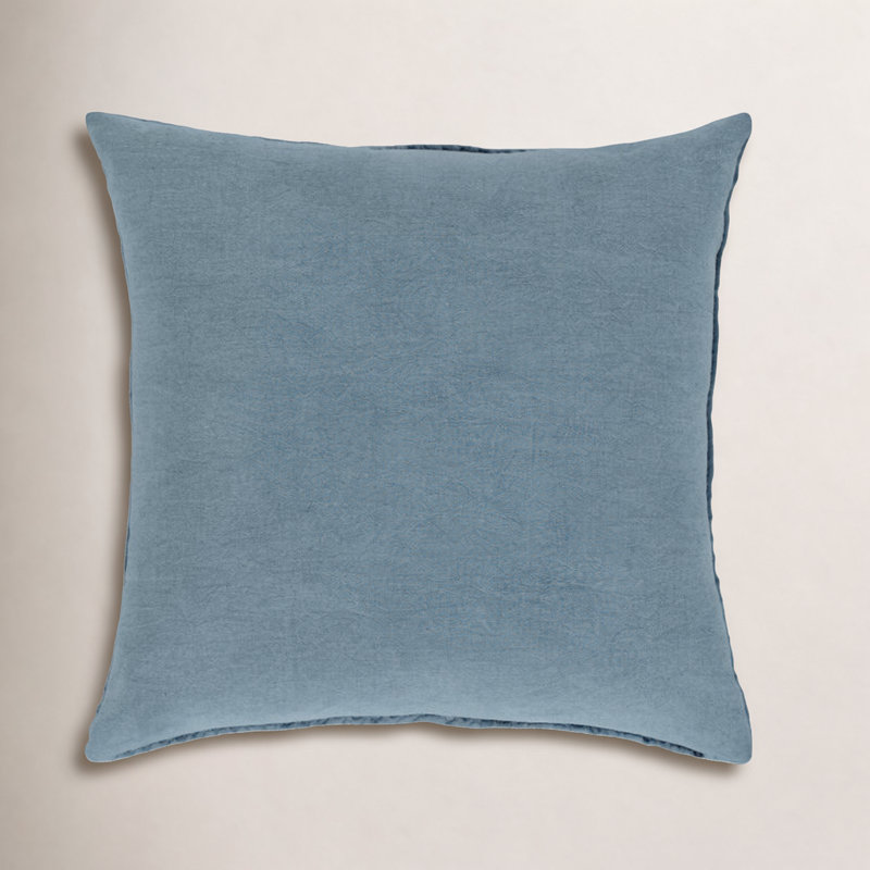 Housse de coussin en coton Ruta, Denim, H 20 po x l 20 po